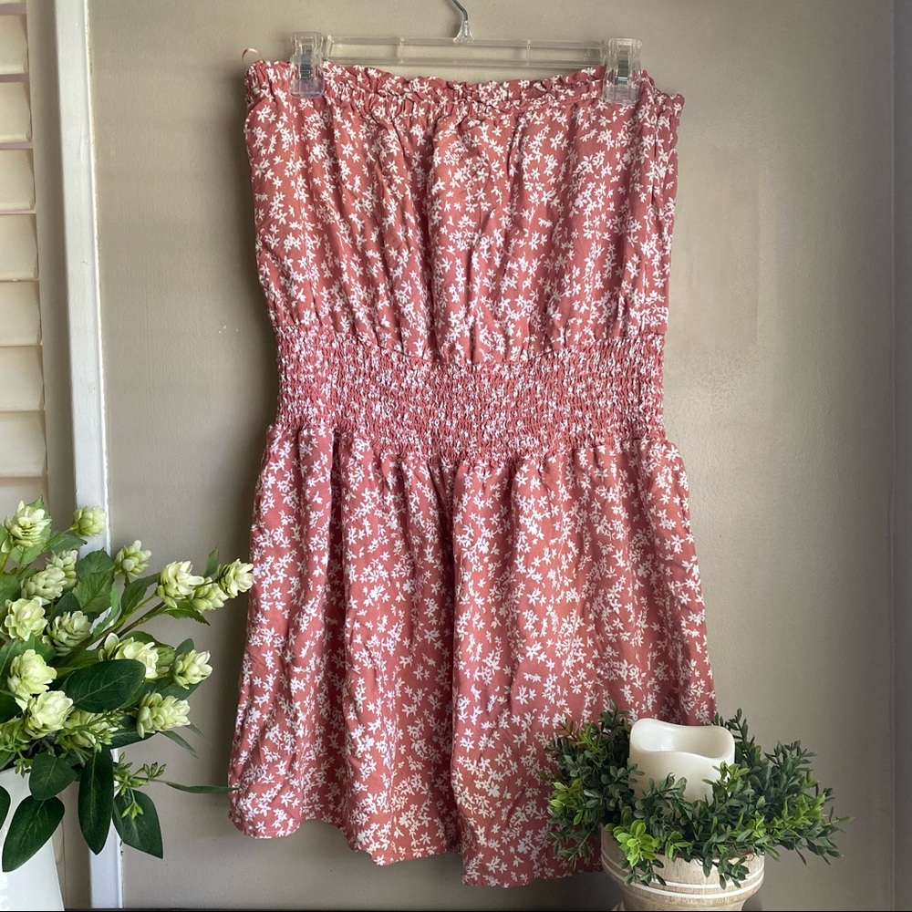 Cotton On pink floral bandeau cover up dress